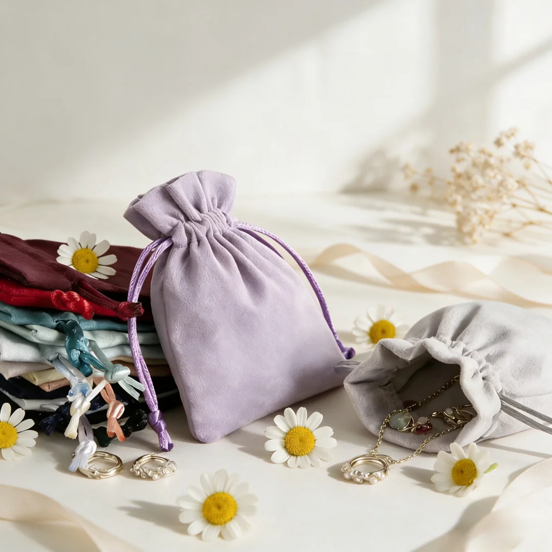 10 Stück weiche Samt-Flanell-Beutel mit Kordelzug für Schmuck, Kunsthandwerk und kleine Geschenke – Aufbewahrungsbeutel für Hochzeiten und Partys