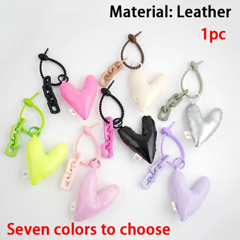 SQ 1pc Charm Bag Accessories iche Design Bag Small Gift Key Lanyard Fabric Key Cute Simple Filled Love Heart Confession Pendant