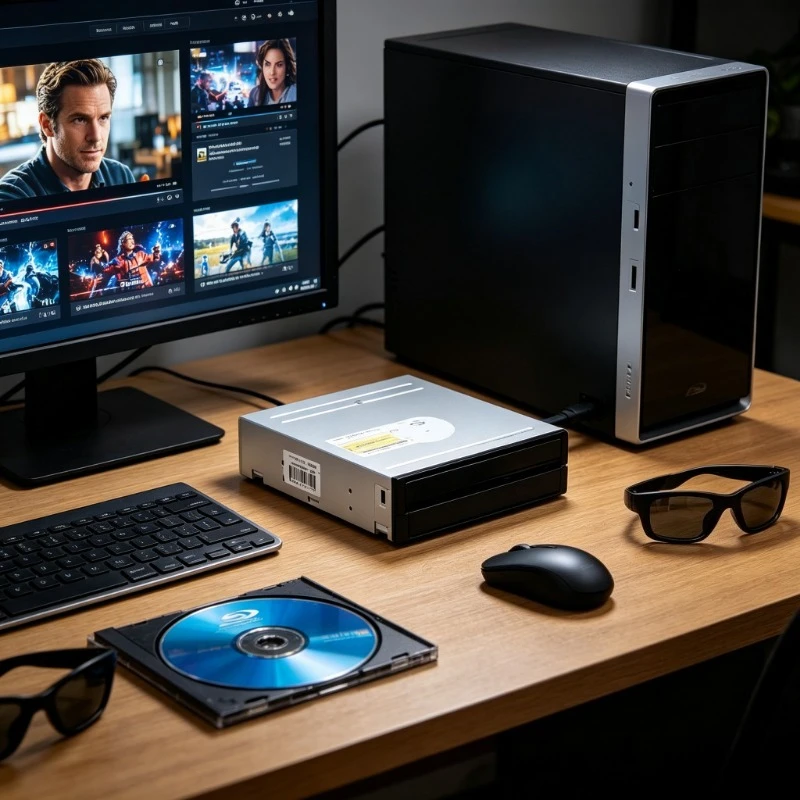 Used 6X Desktop BD Optical Drive Support 3D Blu-ray Playback Slight Surface Imperfections Replacement Drive