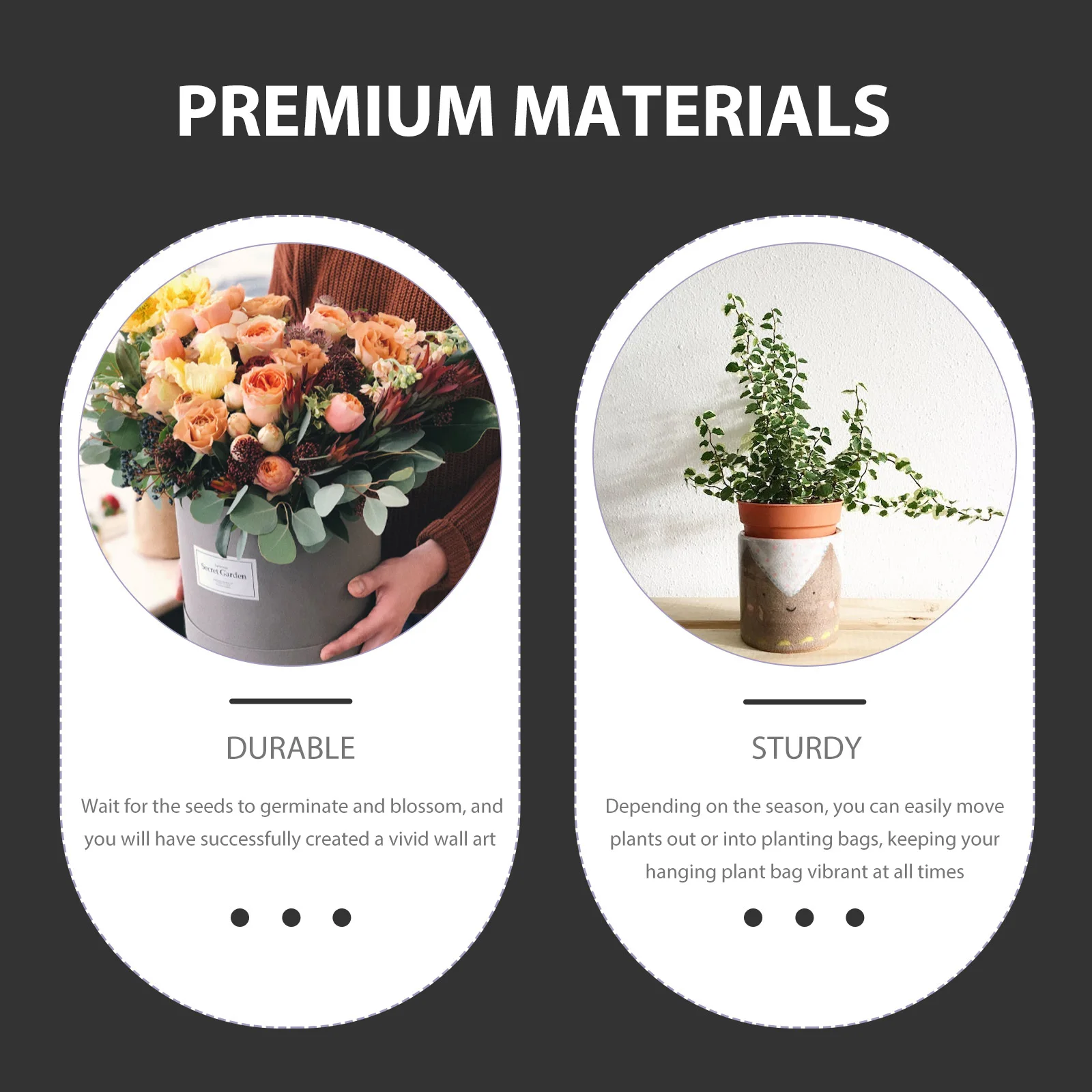 

Vertical Hanging Wall Planter Large-Capacity Thick Felt Plant Growing Bag for Indoor Outdoor Gardening Vertical Hanging Felt