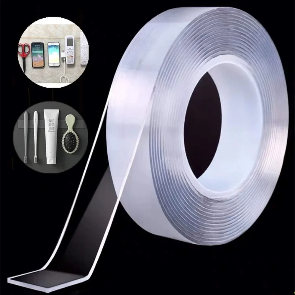 Double Tape Suit Super Strong Double Sided Adhesive Tape Washable Reusable Waterproof Transparent for Kitchen Bathroom Supplies