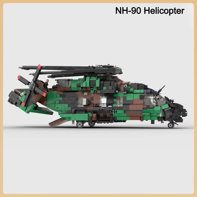 MOC Building Blocks Aereo Militare Kit Da Collezione UCS NH-90 Aerei Da Trasporto FAI DA TE Modello di Montaggio Tecnologia Mattoni Giocattolo Regali Per Bambini
