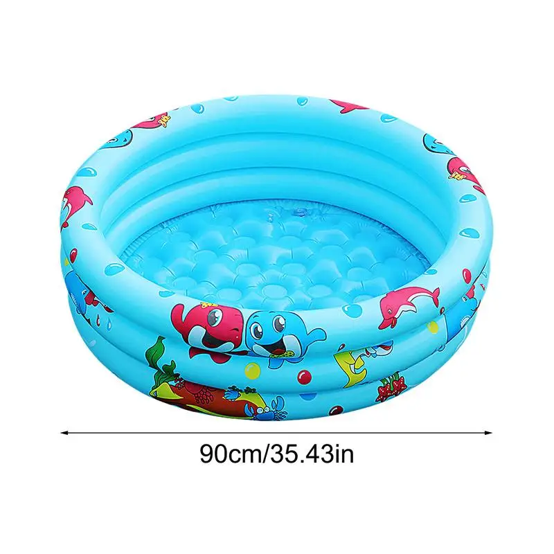 Piscina circular de três camadas para crianças, piscina exterior para criança, projeto de drenagem rápida para menina e menino