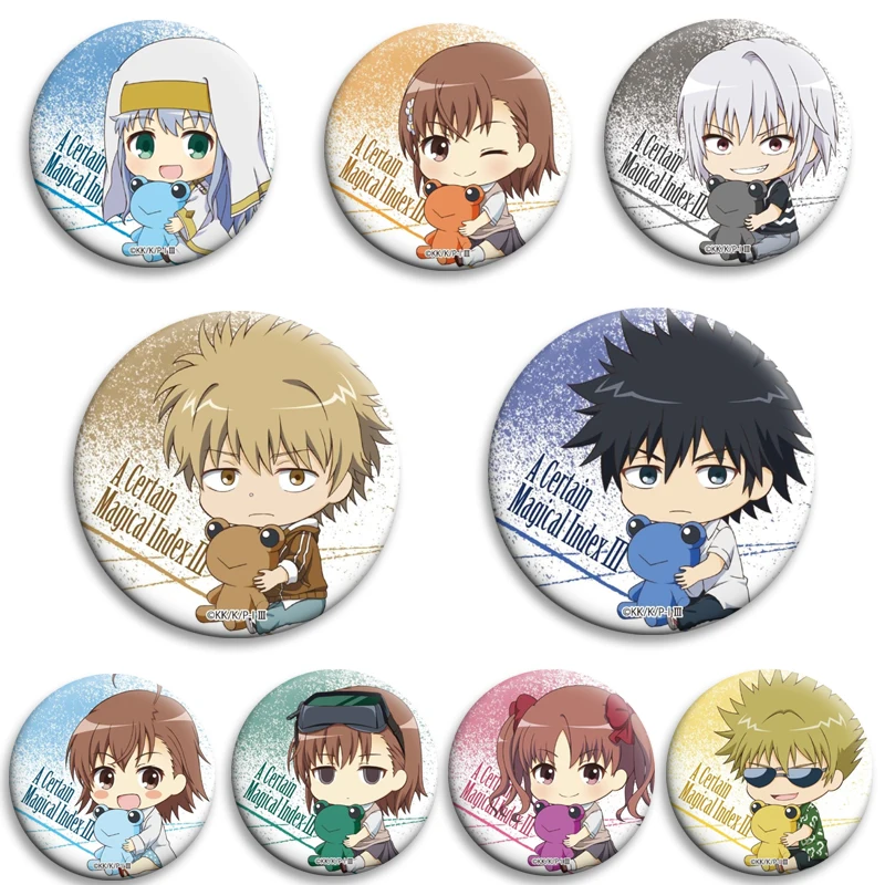

58/32mm Anime A Certain Magical Index Creative Brooch Lapel Pins Metal Badge for Bag Clothes Hat Decor Jewelry Accessories Gifts