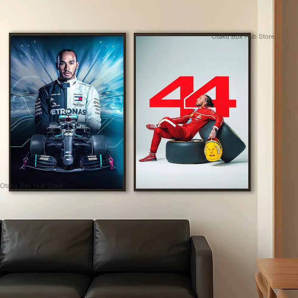 Racing 44 L-Lewis H-Hamilton Poster Multi-Purpose Wall Art for Living Room Bedroom Office Hallway Bar Home Decor Gift