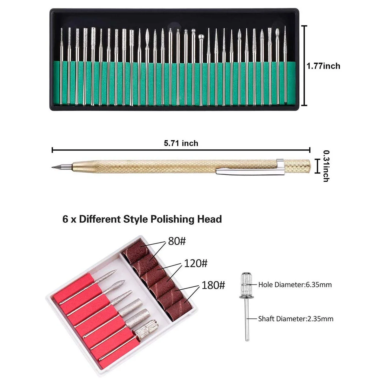 Electric Engraver Pen,Engraving Tool Kit for Metal Glass Stones Ceramic Plastic Wood Jewelry with Polishing Head,Scriber Etcher