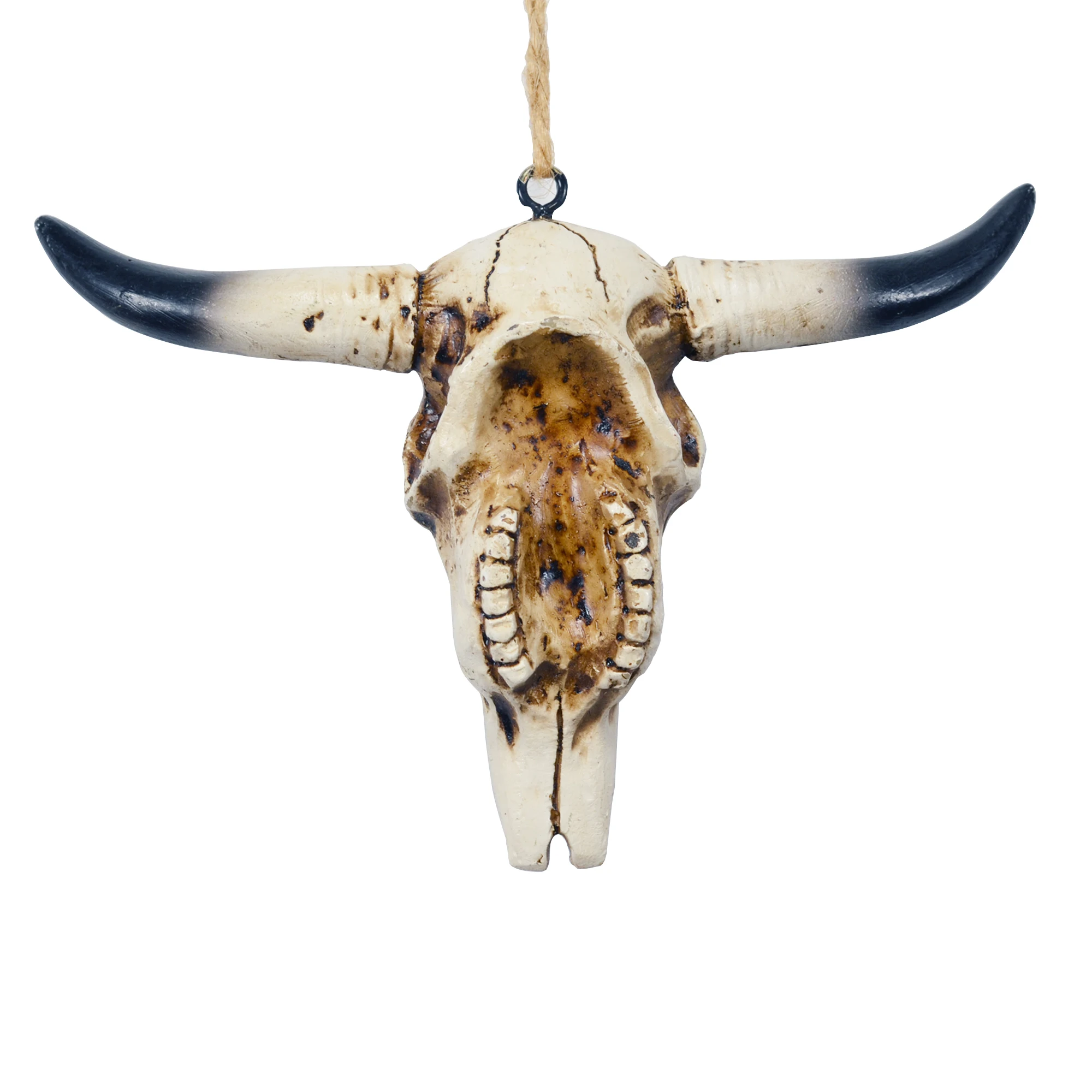 Harnisch-Bullenschädel-Ornament, Retro-Tierstatue, Anhänger, Halloween-Weihnachtsdekoration, Wanddekoration für Zuhause, Büro, Bar, Zubehör – Detail 9