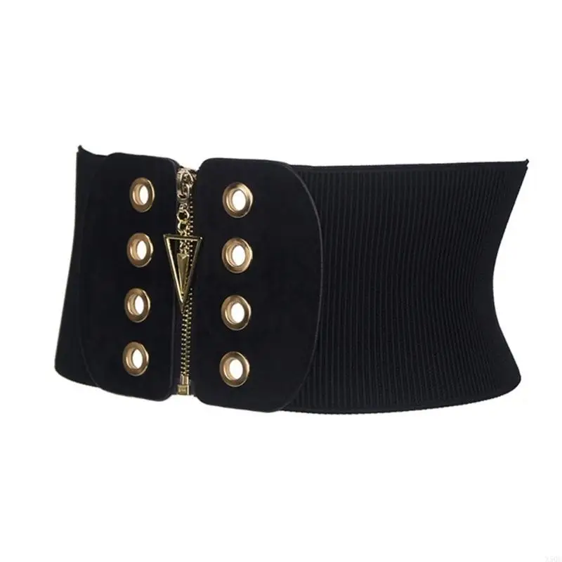 

Женский широкий пояс, эластичный пояс, эластичный винтажный ремень с застежкой-молнией для женщин