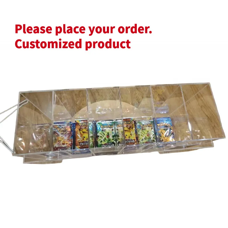 custom.PTCG  Booster Box Acrylic Display-Modern Eco-Friendly Rotating LED Lighting Pre-Assembled Desktop
