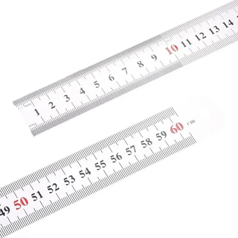 D08B Stainless Steel Ruler Inches and Centimeters Scales Drawing Ruler Math Drafting Ruler Measuring Tool for Engineering