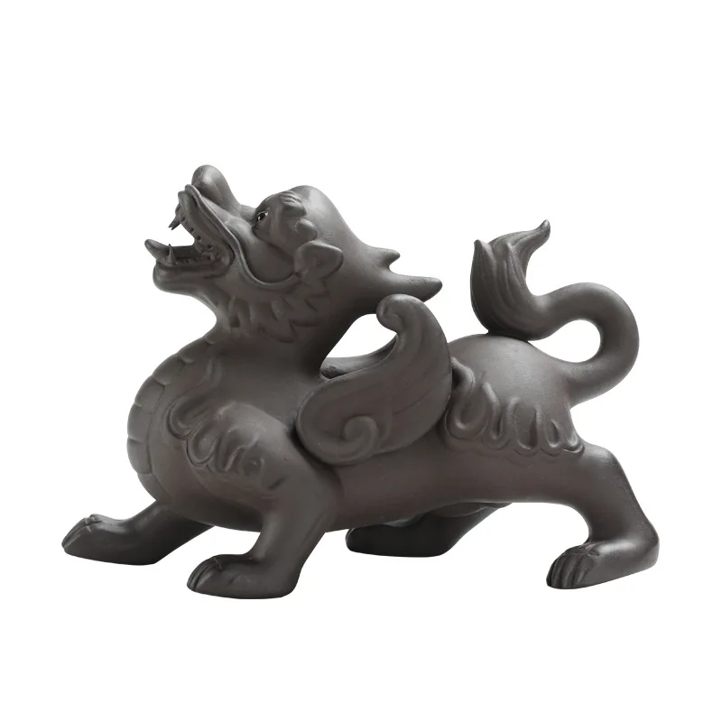 

Lucky purple sand tea pet, tea set ornament Pixiu unicorn