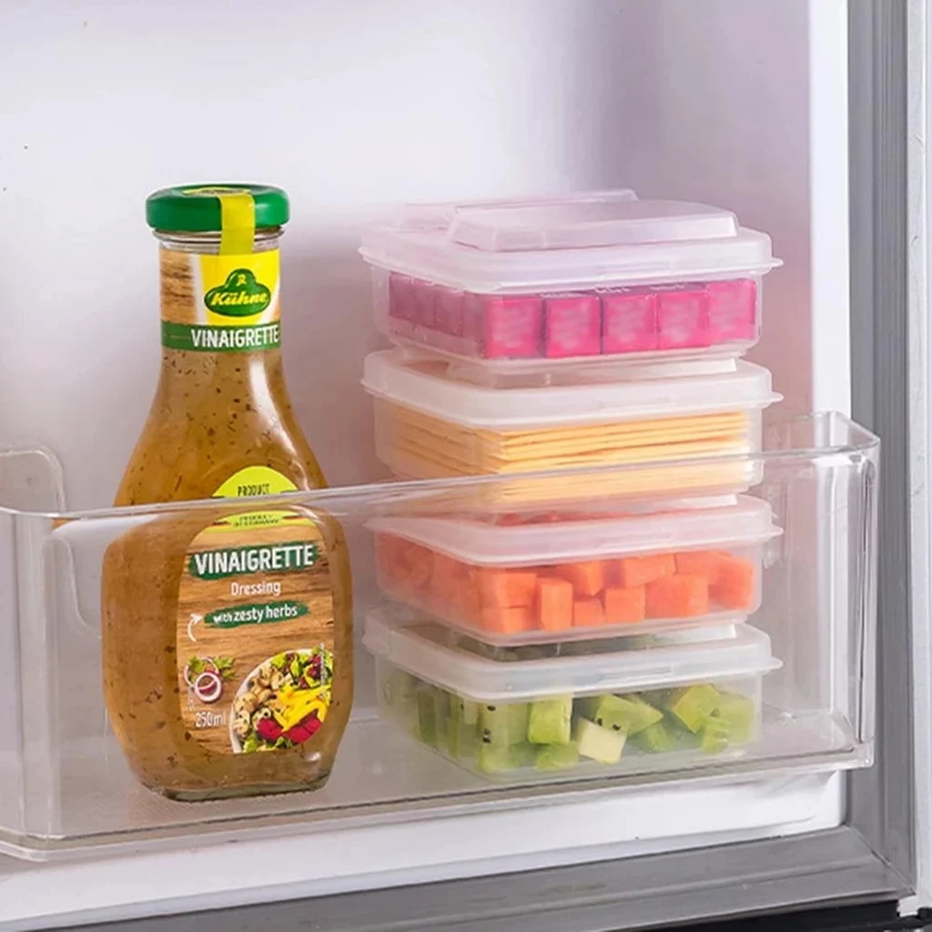 2pcs Butter Cheese Storage Box Transparent Cheese Box Refrigerator Kitchen Fruit Vegetable Fresh-keeping Organizer Storage Box