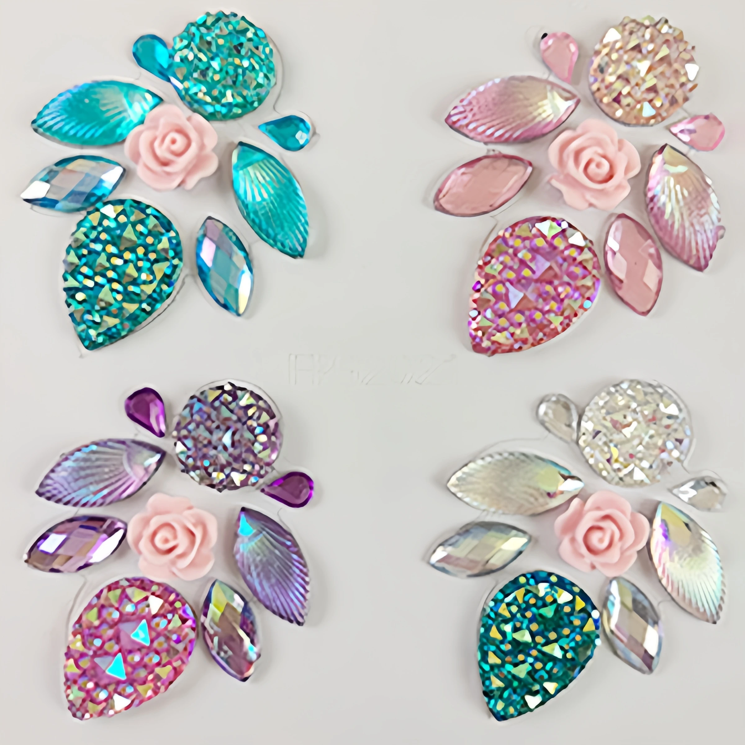 4 Facial Decoration Diamond Stickers, Painted Eyebrow Stickers, Children's Day Performance Veneer Diamond Stickers