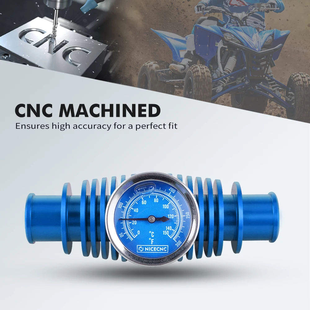 NICECNC Radiator Inline Temperature Gauge Cooler For Yamaha Raptor 700 700R 660 YFZ450R Banshee 350 2006-2026 ATV Accessories