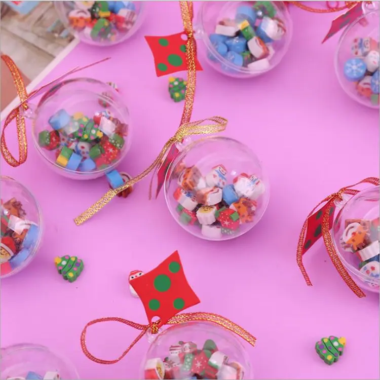 Gomme boule de Noël, décorations de Noël, arbre de Noël, bonhomme de neige, dessin animé, père Noël, petits cadeaux pour enfants