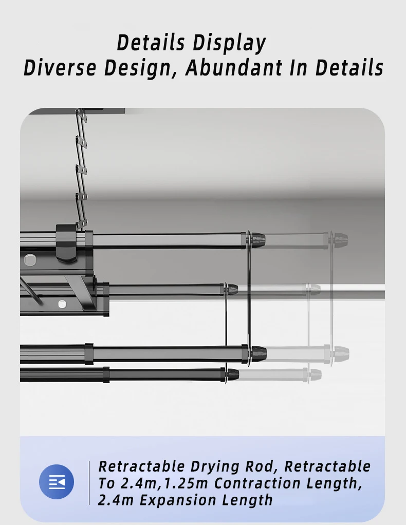 منتجات الغسيل خط الملابس الكهربائية الداخلية أنظمة الإضاءة التلقائية رف تجفيف الملابس مجفف القماش الكهربائي الذكي