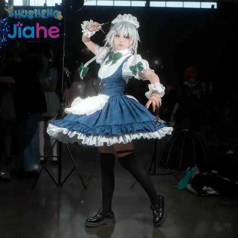 

Аниме Touhou Project Izayoi Sakuya Косплей Костюм Женский Мужской Милый Униформа Горничной Хэллоуин Вечеринка Лолита Опора Комплект Аксессуаров