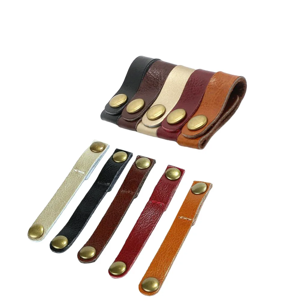 

10pcs Cord Organizer Clip For Data Charging Cables Usb Headphones Snap Button Design 9X1.2Cm 6.3X1.6Cm Mixed