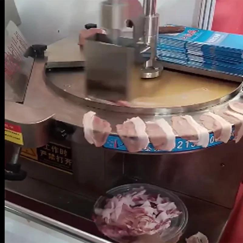 Electric Commercial Meat Slicer Machine, Automatic Fresh Meat   Cutter for Hot Pot and Restaurant Kitchen