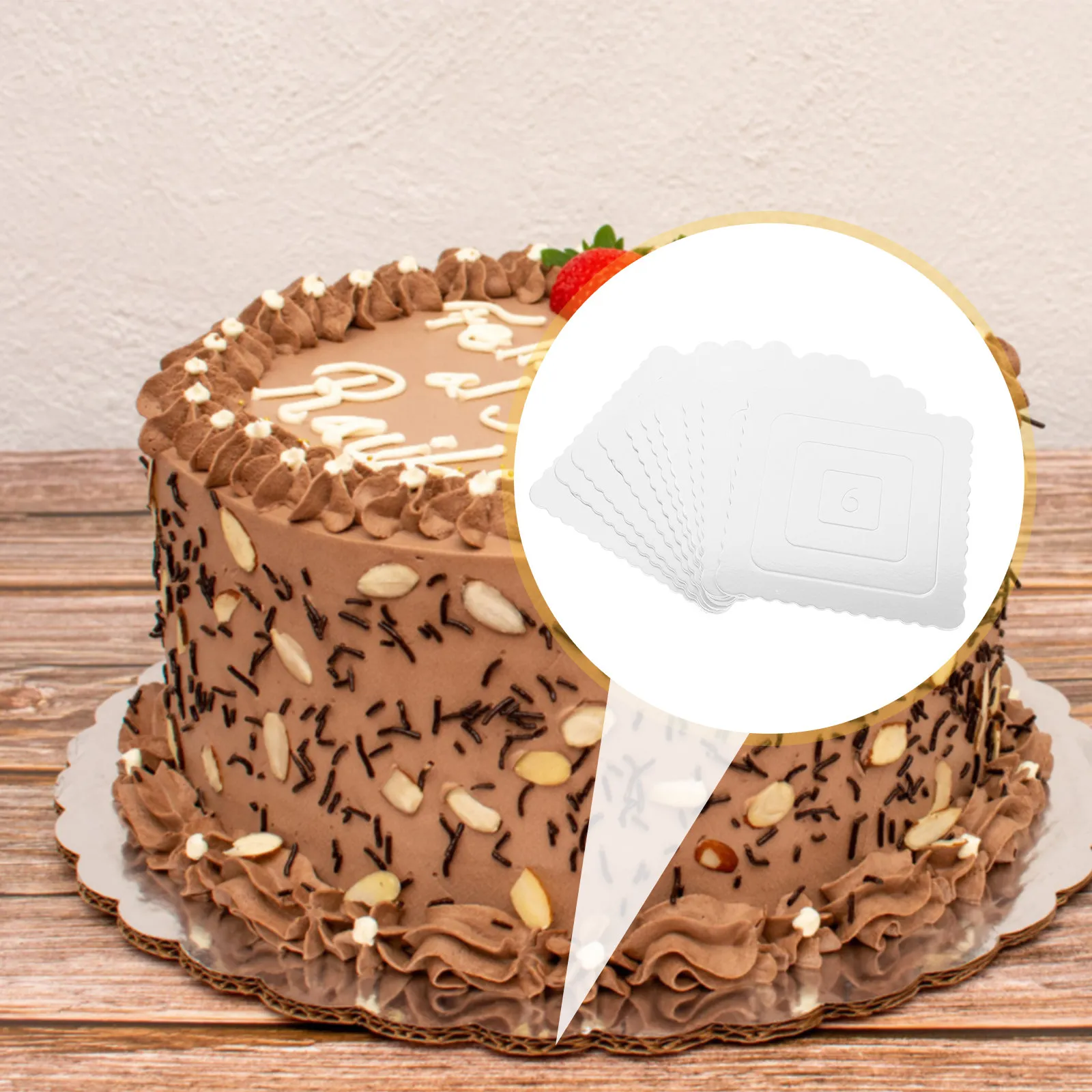 

10Pcs Cake Boards Thick Sturdy Square Paper Base Plate 6 Inch Grease Resistant Party Baking Display Cake Drum Baking Supply