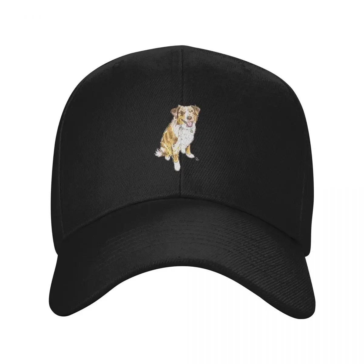 

Red Merle Australian Shepherd Illustration Baseball Cap Golf Big Size Hat Female Men's