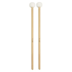 1 Pair Felt Mallets Drum Sticks with Wood Handle for Percussion Instrument White