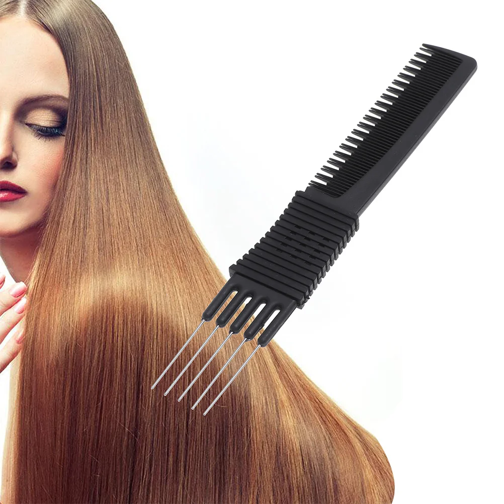 

6Pcs Steel Fork Hair Pick Professional Tail Comb Multi-Function Portable Hairdressing Teasing Comb Hair Supply