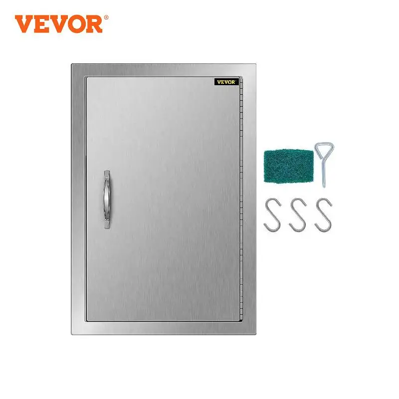 VEVOR-Single Stainless Steel BBQ Access Door, porta da cozinha ao ar livre com alça, 17x24 in, apto para BBQ Island Grill Station