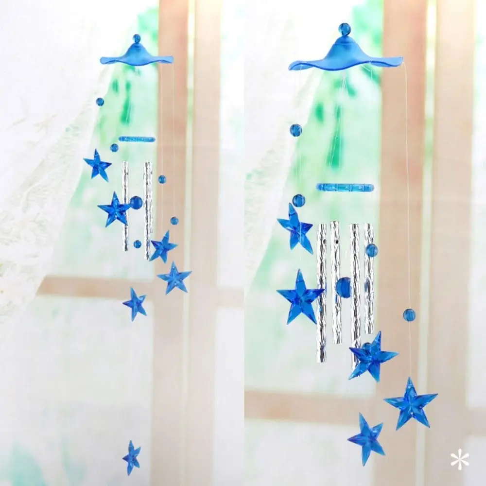 Metal Tubes Wind Chimes Bells Creative Design Acrylic Tubes Metal Tube Wind Chimes Bauhinia Shape 45cm Long Hanging Wind Chimes