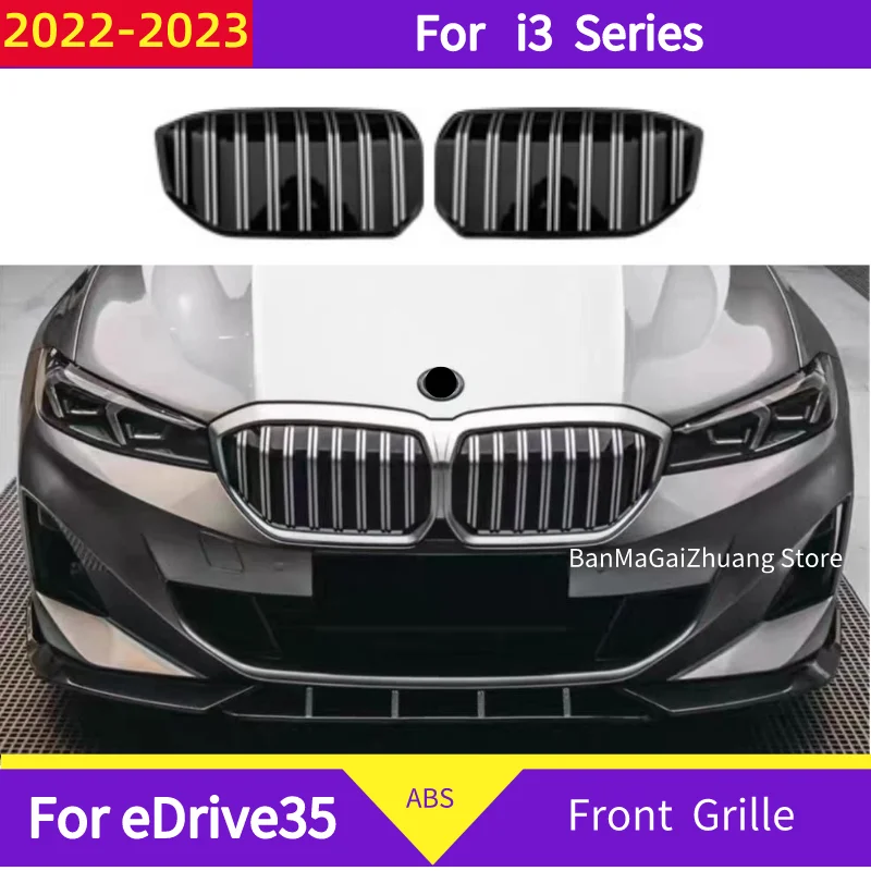 

2PCS Front Bumper Kidney Grille For BMW i3 Series 2022-2023 full electric eDrive 35 ABS sport front grill cover sticker