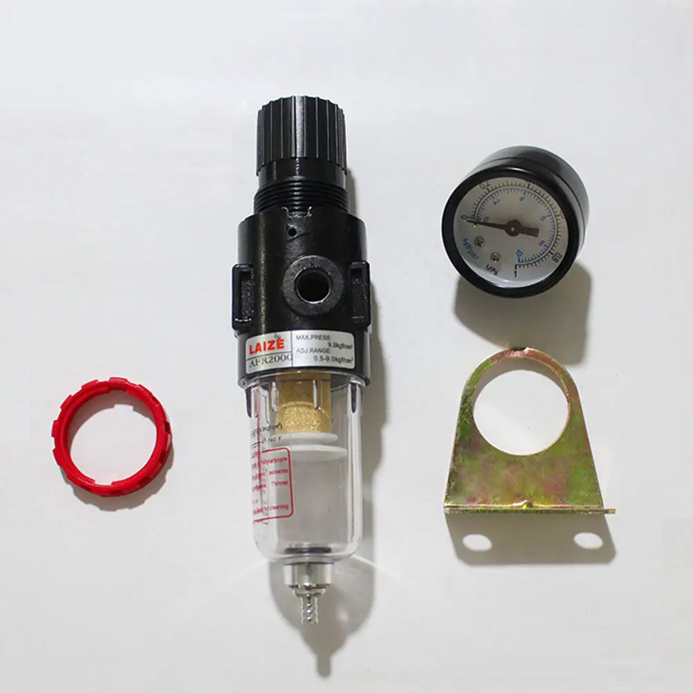 1 set Air Filter Regulator 12.7Mm Moisture Trap Pressure Gauge For Pneumatic Air Compressor Tool High Strength No Leakage view 2