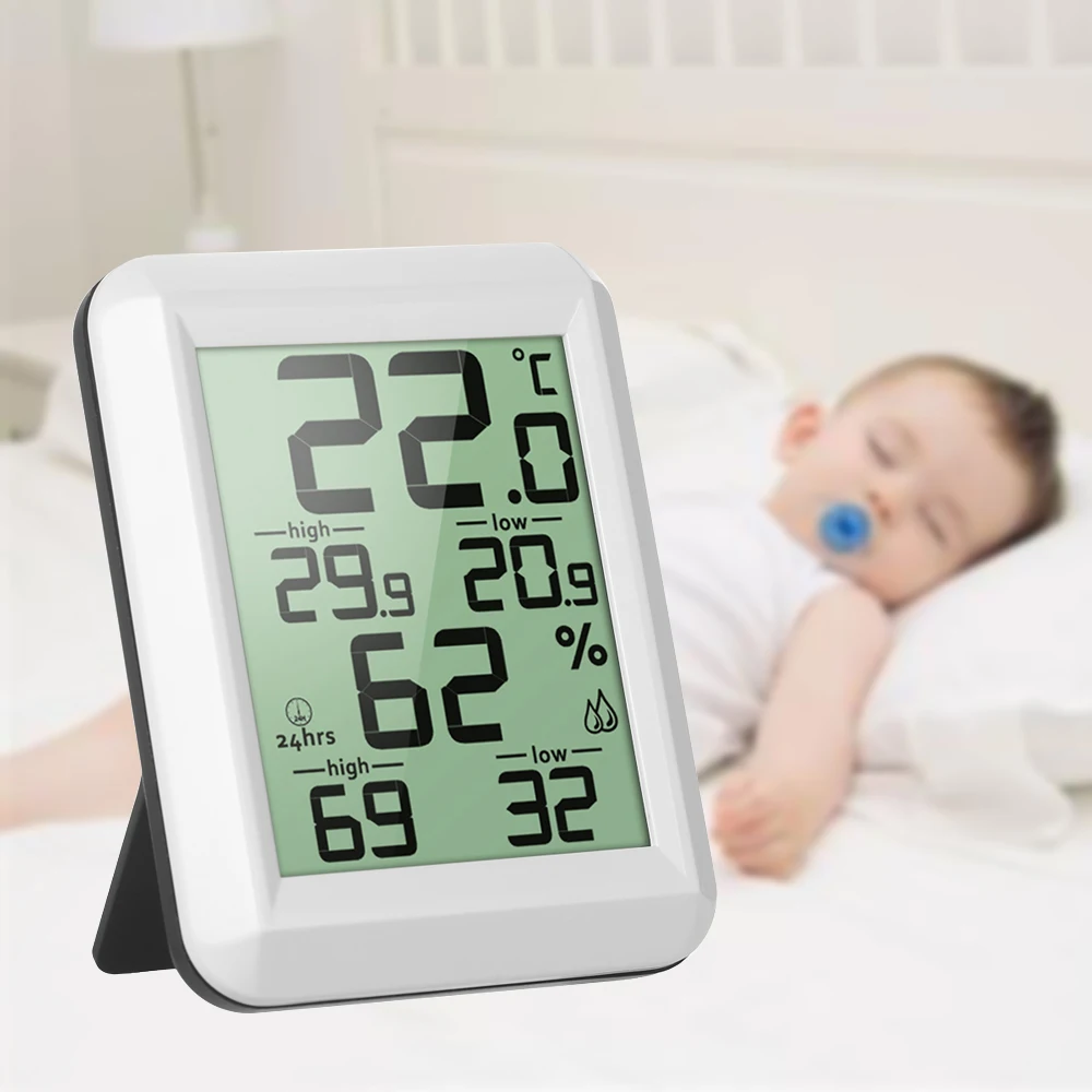 Mini LCD Digital Thermometer Hygrometer Room Indoor °C/°F Temperature Humidity Monitor Gauge Thermo-Hygrometer