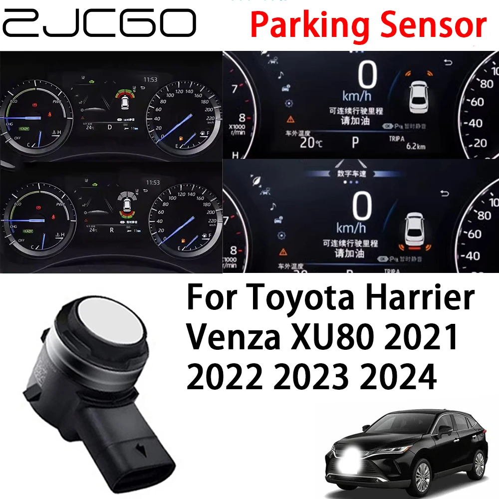 

ZJCGO Car Front Rear Reverse Parking Sensor Assistance Backup Radar Buzzer System for Toyota Harrier Venza XU80 2021~2024