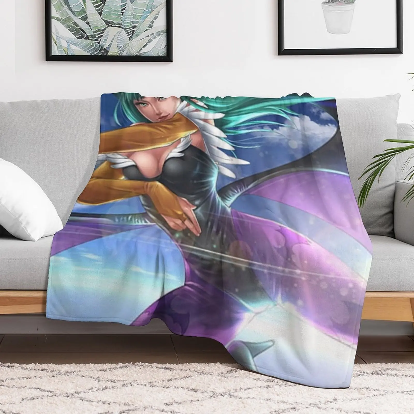 Cute Morrigan Aensland Throw Blanket For Decorative Sofa warm winter Flannel Fabric Blankets