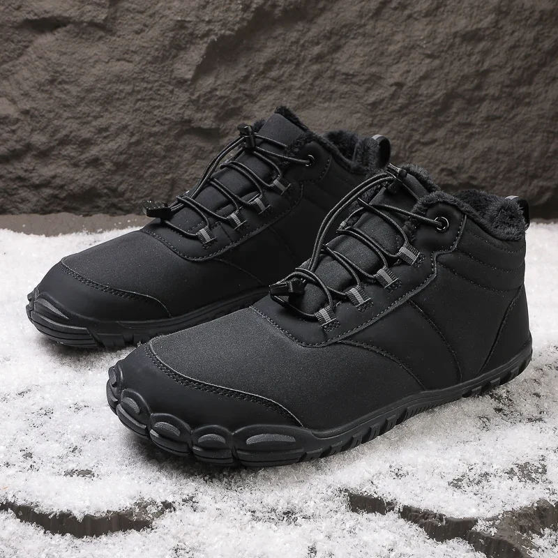 Botines de nieve impermeables para hombre, zapatos informales de trabajo, cálidos, de piel, talla grande, Invierno