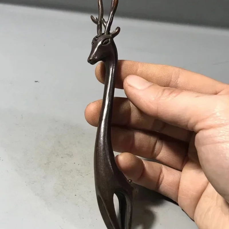 Tea Ceremony Utensils Deer Pot Insert Pick Pot Lid Solid Carving Piece Patina Tool Miscellaneous Deer Fork