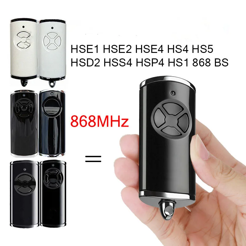Hormann HSE4-868-BS HSE2 HSE1 HSP4 HSD2 HSS4 HS1 HS4 HS5 868 BS Controle remoto do portão Chaveiro para abrir porta de garagem 4 botões 868MHz