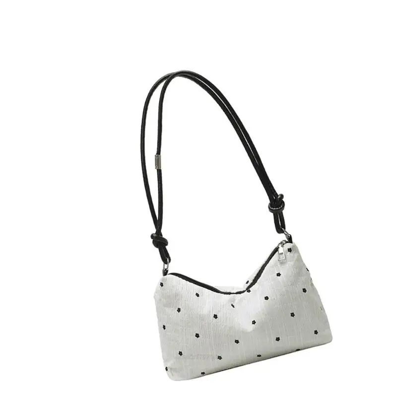 

X5XA Stylish Dot Textured Shoulder Bag For Women Lightweight Casual Underarm Purse Evening Bag With Multiple Pockets