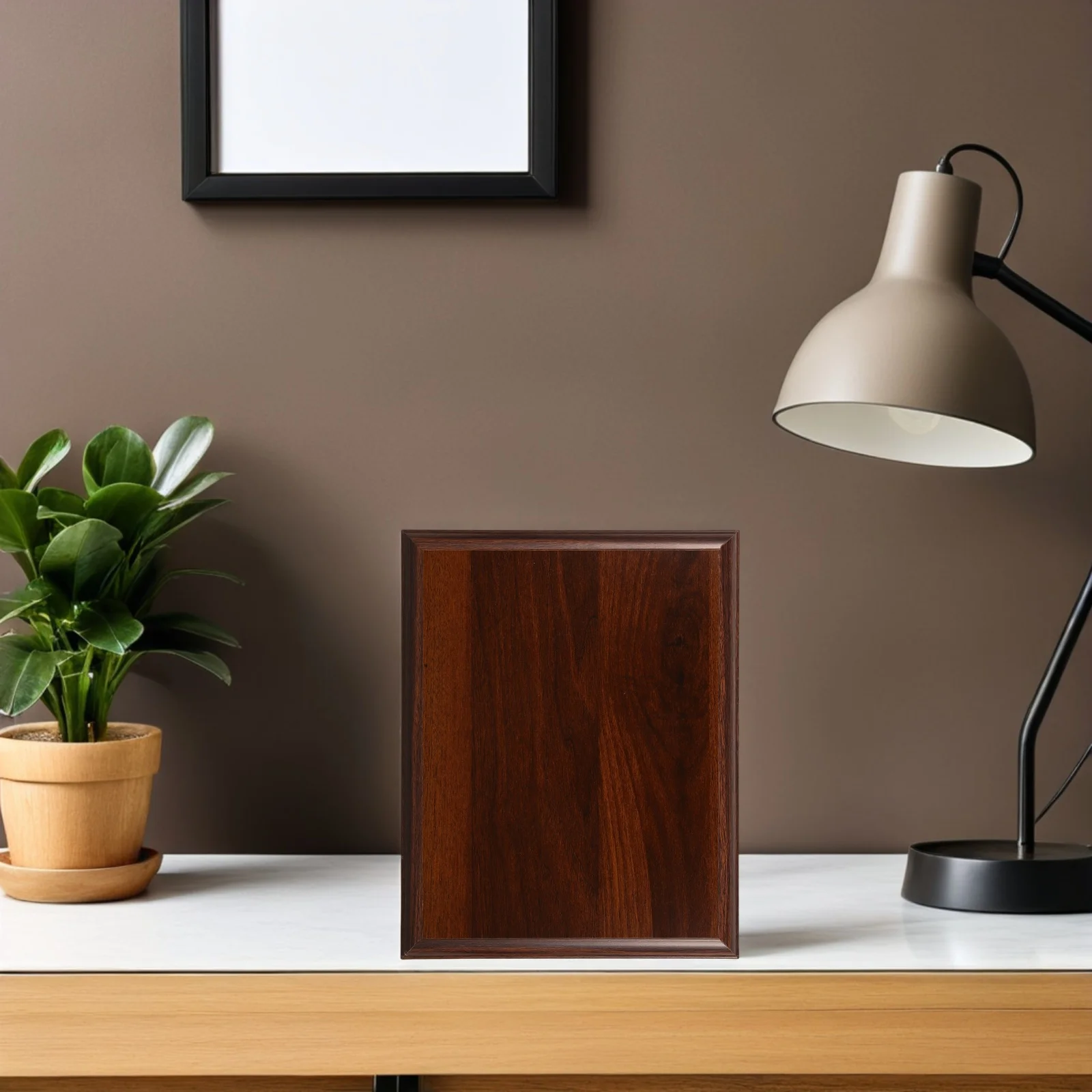 

2Pcs Unfinished Solid Wood Trophy Plaque Blank Award Sign 9.8x7.9 DIY Engraved Sports Medal Display Decorative Board