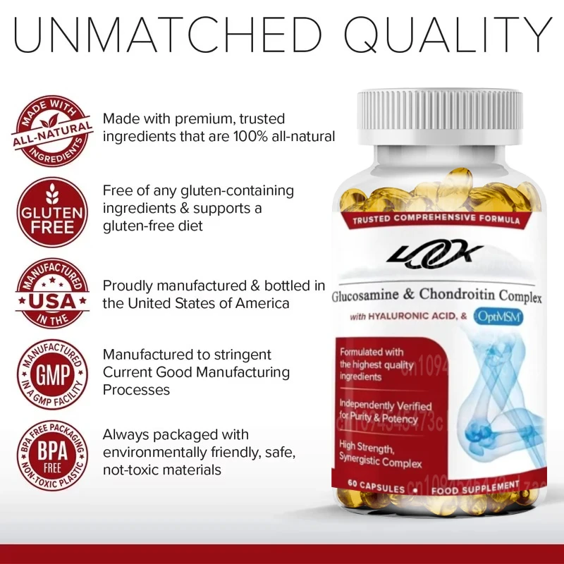 High Intensity Joint Pain Supplements | Glucosamine Sulfate, Chondroitin, Hyaluronic Acid, and Dimethyl Sulfone