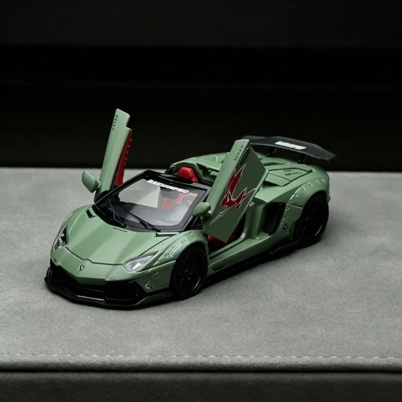 In Stock 1:64 convertible military green 64 alloy fully open car model die-cast static car model creative display item holiday