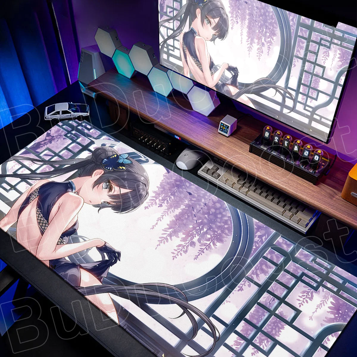 Cute Cartoon Ryuuge Kisaki Mousepad XXL Laptops Desktop Decoration Washable Keyboard Cabiner Gaming Blue Archive Large Mouse Mat