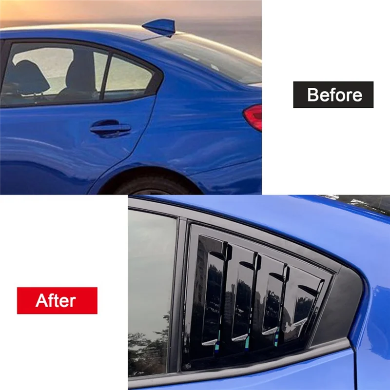 

R1-Glossy Black Rear Side Vent Quarter Window Louver Shutter Cover Trim Accessories For Subaru WRX /WRX STI 2015-2021