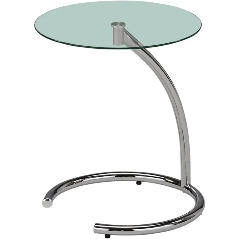 Kings Brand Furniture - Chrome with Glass Modern Accent Side End Table