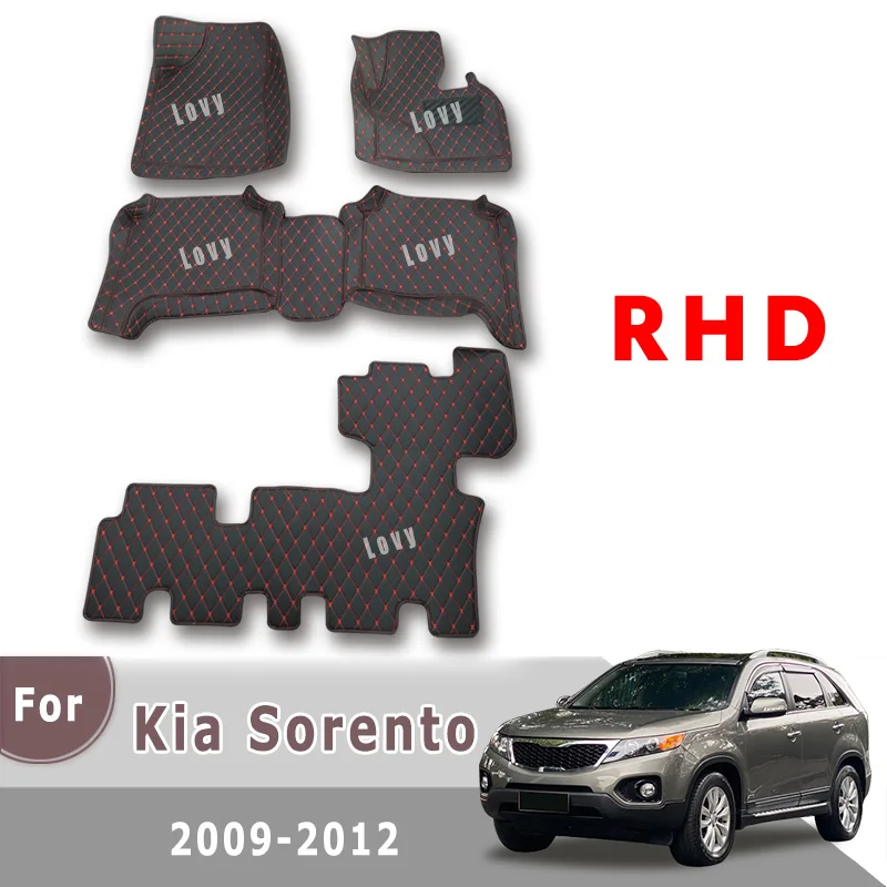 

RHD Carpets For Kia Sorento 2012 2011 2010 2009 (7 seats) Car Floor Mats Auto Styling Accessories Pedal Foot Pads Interior Cover