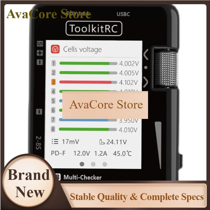 AvaCoreToolkitRC MC8 Smart Battery Multi-Checker Balancer Receiver Signal Tester Quick Charge Function