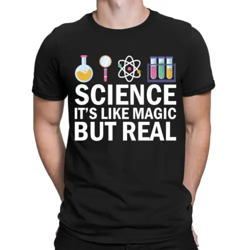 

Science Its Like Magic But Real Chemistry Lover Mens Womens T-Shirts Tee Top #D