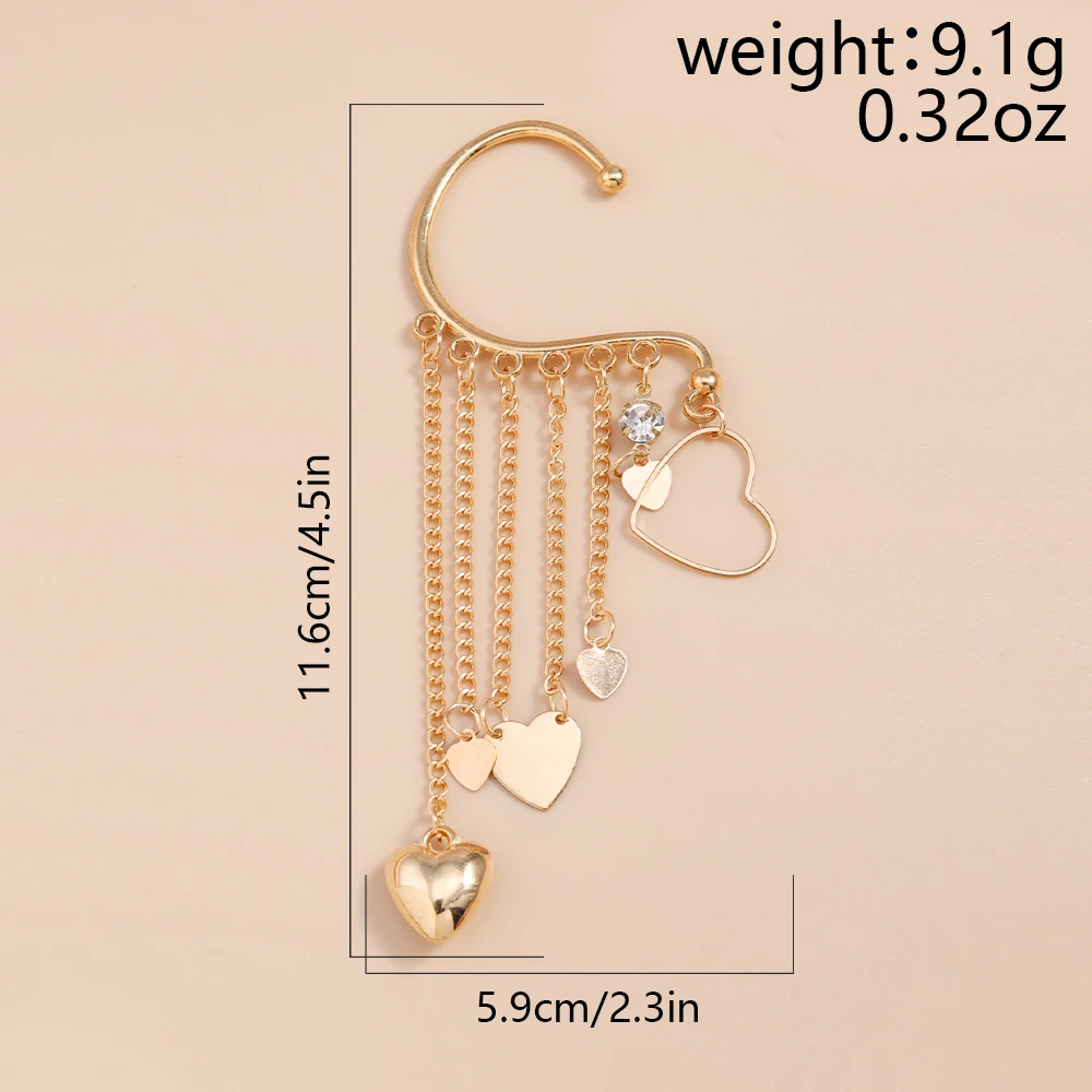 Aihua Neue Stylist Gold Farbe Mini Stern Herz Ohrringe Für Frauen Ohr Clips Ohrringe Kein Piercing Lange Ohr Manschette Schmuck Geschenke – Detail 4