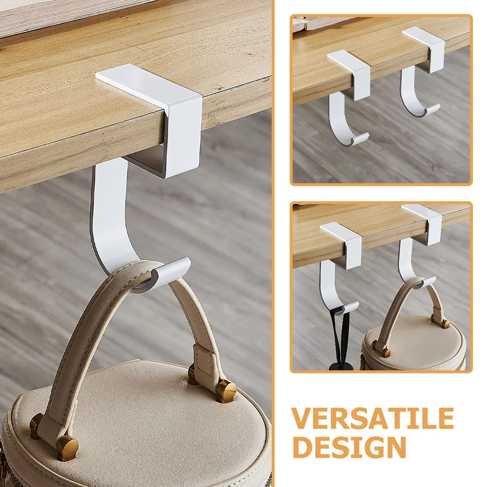 Desk Schoolbag Hook Sleek Aluminum Alloy Portable Purse Hanger Holder Bag Storage Table Hook Bag Holder for Table view 5