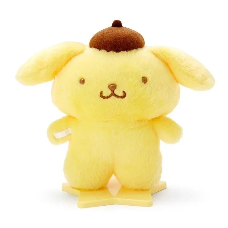 Anime Kawaii My Melody Cinnamoroll Purin Dog Kuromi Stand peluche modello giocattoli bambola carino in piedi postura giocattolo bambini compleanno